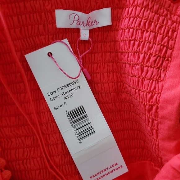 NEW PARKER Capri Cottton Sundress Coral Red Eyelet - Picture 5 of 6